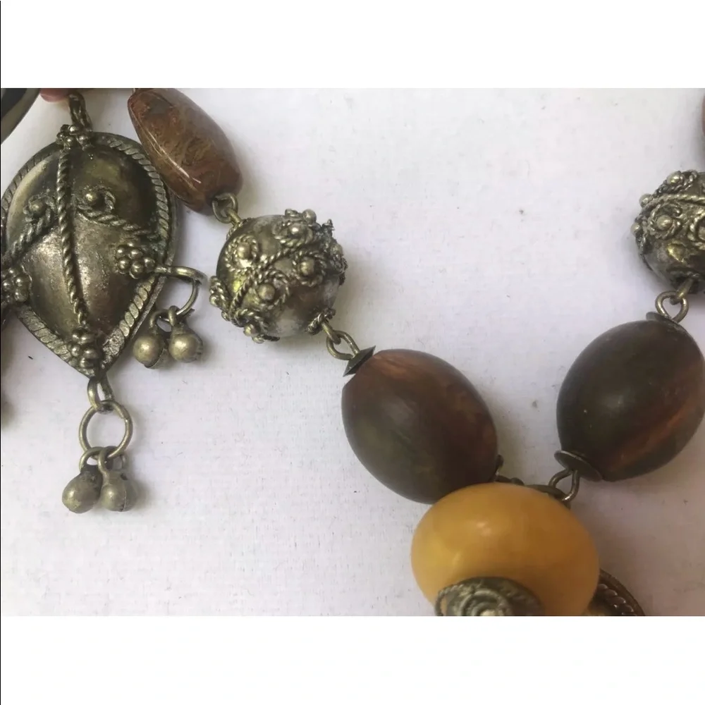 Multi Stone african Necklace brown‎ earth tones